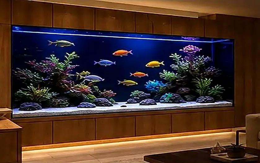 Konsep detail dan pemeriksaan aquarium aquascape takalar