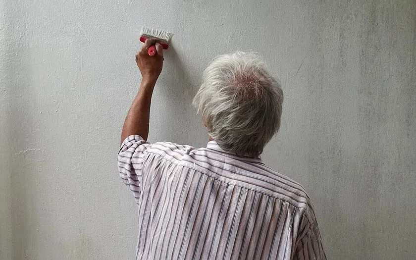 Konsep detail dan pemeriksaan warna cat ruang tamu