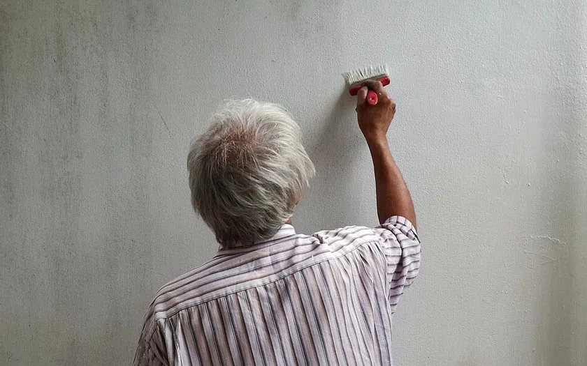 Konsep detail dan pemeriksaan warna cat kamar